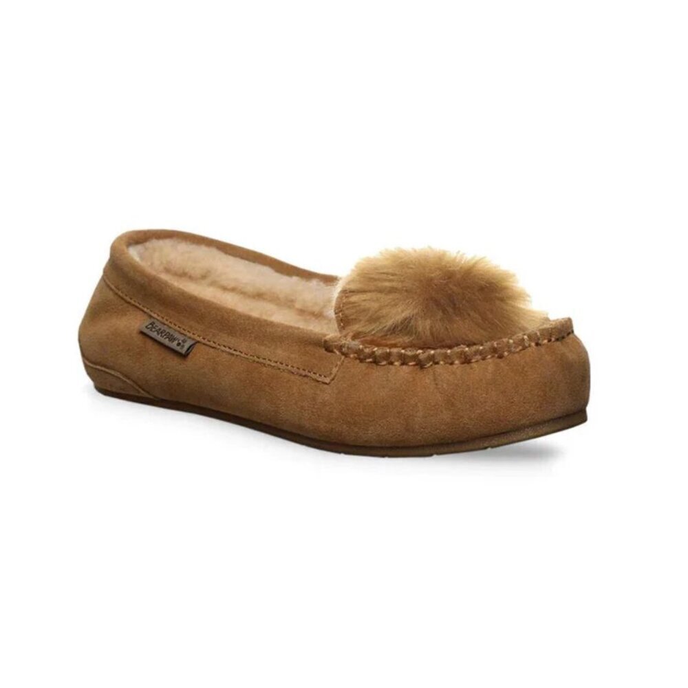 Bearpaw Women's Erika Loafers Brown Suede SZ 8 WIDE